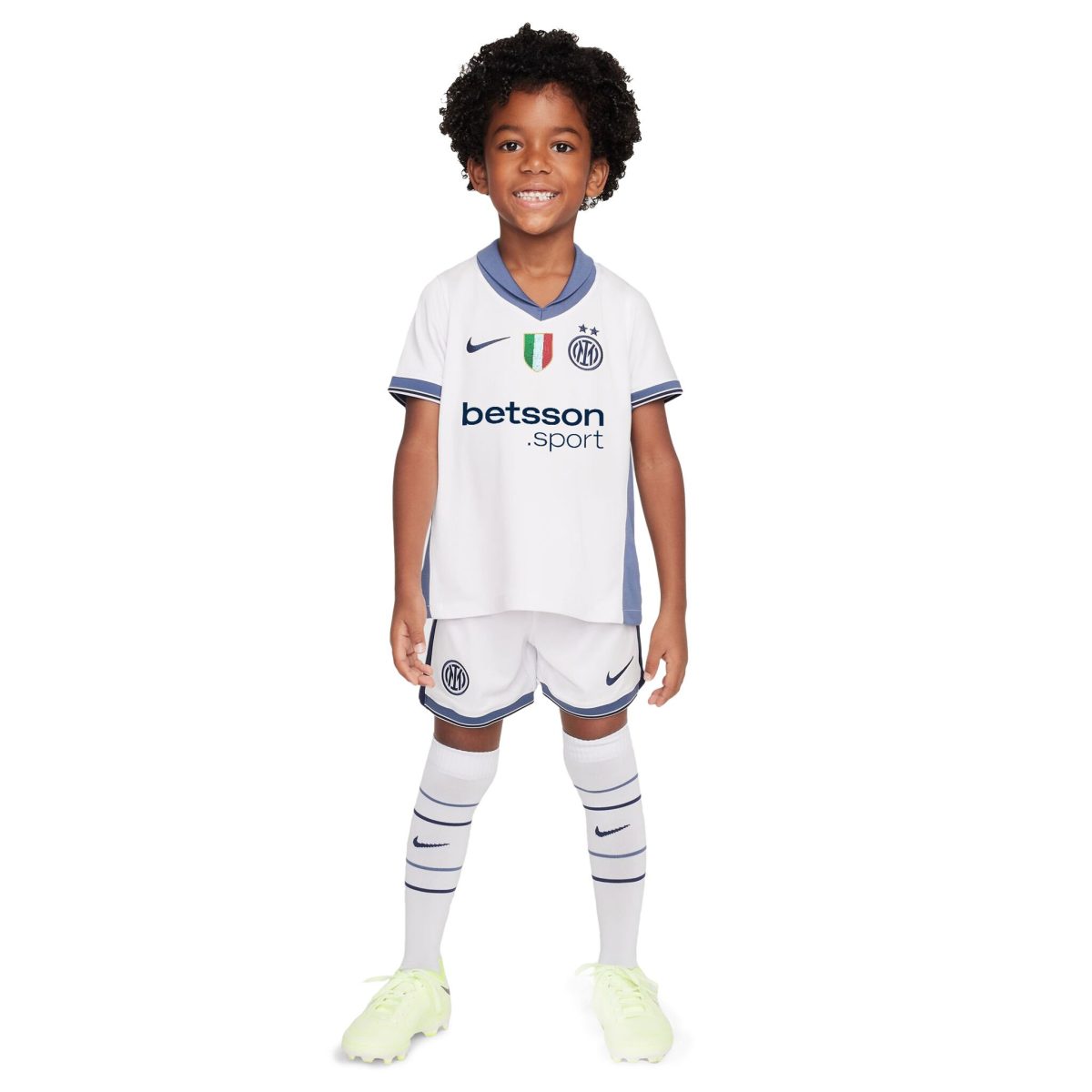 Explore im nike kids minikit away 202425 with custom printing Inter Kits Collection | Top Fan Gear