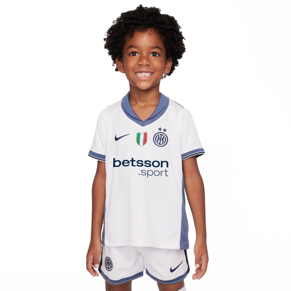 Explore im nike kids minikit away 202425 with custom printing Inter Kits Collection | Top Fan Gear
