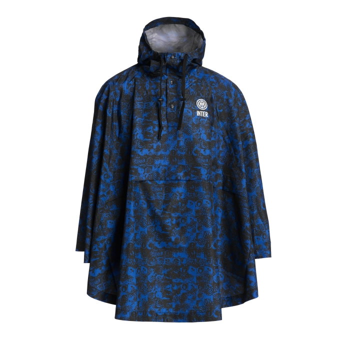 Explore inter black allover pattern poncho Inter Kits Collection | Top Fan Gear